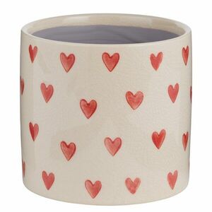 HEARTS & FLOWERS kaspó Ø14 cm szivecskés kép