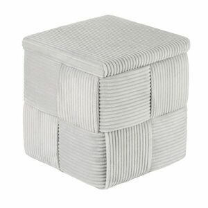 TOTEM kordbársony ülőke tárolóval világosszürke kép