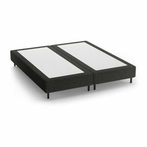 Fekete kárpitozott franciaágy ágytámla nélkül 200x200 cm Whale – Micadoni kép