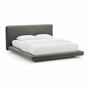 Sötétszürke kárpitozott franciaágy 140x200 cm Linea – Micadoni kép