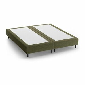 Zöld kárpitozott franciaágy ágytámla nélkül 160x200 cm Whale – Micadoni kép