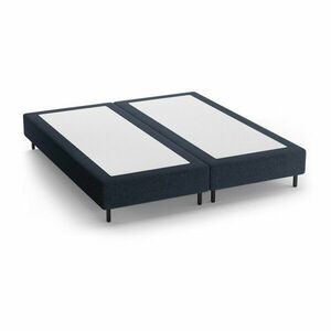 Sötétkék kárpitozott franciaágy ágytámla nélkül 200x200 cm Whale – Micadoni kép