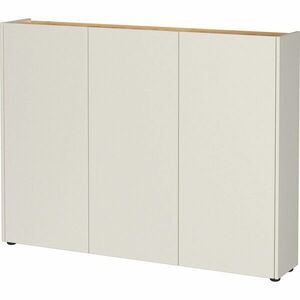 Krémszínű szekrény tölgyfa dekorral 138x105x25 cm Libbiano – Germania kép