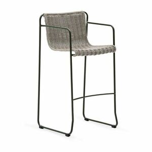 Szürkészöld fém kerti bárszék Maurina – Kave Home kép