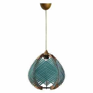 Kék-natúr színű függőlámpa textil búrával ø 25 cm Yola – Opviq lights kép