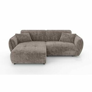 Szürkésbarna zsenília sarokkanapé (bal oldali-heverő résszel) Nelia – Ropez kép