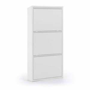 Fehér fém billenő ajtós cipőtartó 50x103x15 cm Ode – Kave Home kép