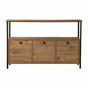 Natúr színű konzolasztal borovi fenyő dekorral 29, 5x120 cm Solace – Kalune Design kép