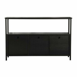 Fekete matt konzolasztal 29, 5x120 cm Solace – Kalune Design kép