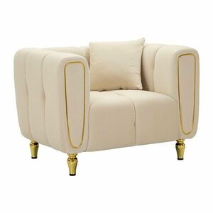 Krémszínű bársony fotel Alma – Mauro Ferretti kép