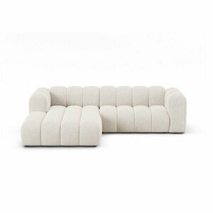 Krémszínű zsenília sarokkanapé (bal oldali-heverő résszel) Lupine – Micadoni kép