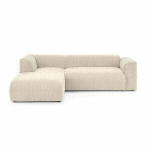 Bézs kordbársony sarokkanapé (bal oldali-heverő résszel) Merid – Ropez kép
