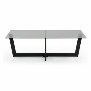 Fekete dohányzóasztal üveg asztallappal 70x120 cm Plam – Kave Home kép
