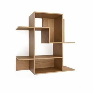 Natúr színű moduláris polcrendszer tölgyfa dekorral 80x80x25 cm Ina – Kave Home kép