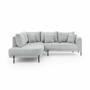 Világosszürke zsenília sarokkanapé (bal oldali-L alakú) Mauris – Ropez kép