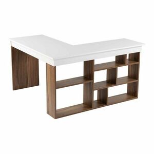 Íróasztal diófa dekorral 120x130 cm Vesper – Kalune Design kép