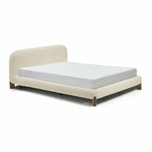 Bézs kárpitozott franciaágy ágyrács nélkül 160x200 cm Odina – Kave Home kép