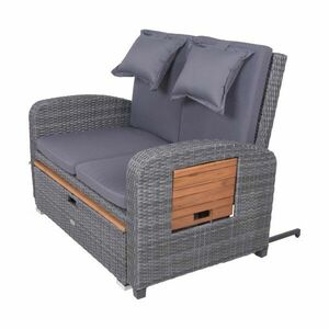 Szürke műrattan kerti kanapé Bari – Garden Pleasure kép