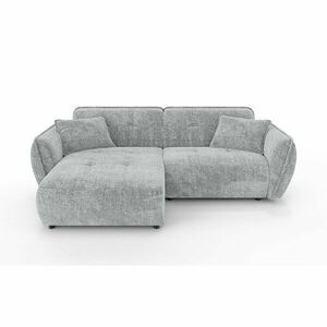 Világosszürke zsenília sarokkanapé (bal oldali-heverő résszel) Nelia – Ropez kép