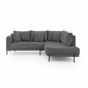 Sötétszürke zsenília sarokkanapé (jobb oldali-L alakú) Mauris – Ropez kép