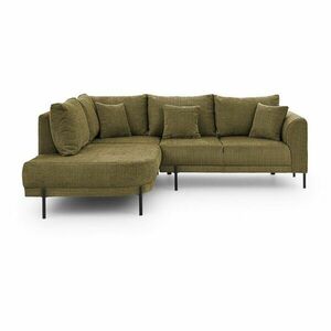 Zöld zsenília sarokkanapé (bal oldali-L alakú) Mauris – Ropez kép