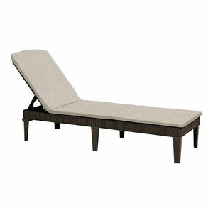 Bézs műanyag-párnázott állítható kerti napozóágy Jaipur – Keter kép