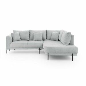 Világosszürke zsenília sarokkanapé (jobb oldali-L alakú) Mauris – Ropez kép