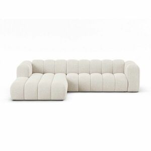 Krémszínű zsenília sarokkanapé (bal oldali-heverő résszel) Lupine – Micadoni kép