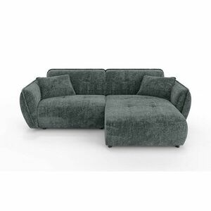 Sötétszürke zsenília sarokkanapé (jobb oldali-heverő résszel) Nelia – Ropez kép