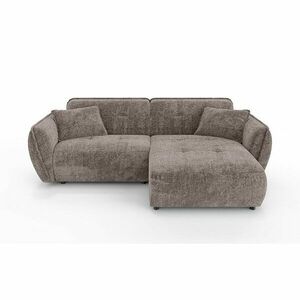 Szürkésbarna zsenília sarokkanapé (jobb oldali-heverő résszel) Nelia – Ropez kép