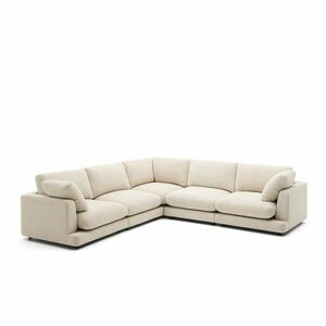 Bézs zsenília sarokkanapé Gala – Kave Home kép