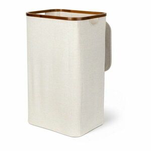 Krémszínű textil szennyeskosár Bamboo/Linen – Bigso kép