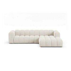 Krémszínű zsenília sarokkanapé (jobb oldali-heverő résszel) Lupine – Micadoni kép