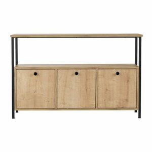 Világos natúr színű konzolasztal tölgyfa dekorral 29, 5x120 cm Solace – Kalune Design kép