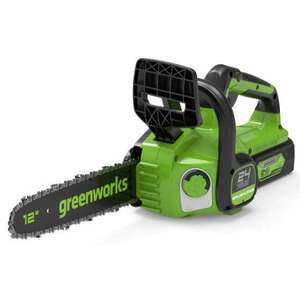 Greenworks (2007007-GW) GD24CS30 Akkumulátoros Láncfűrész, Zöld-Fekete kép