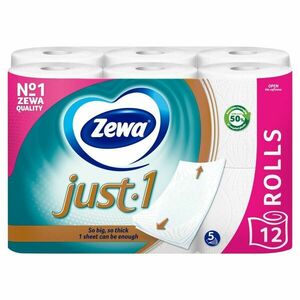 Zewa Just 1 5 rétegű Toalettpapír 12 tekercs kép