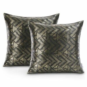 Díszpárnahuzat NAVIA grafitszürke nyomott blackout suede shine 45... kép