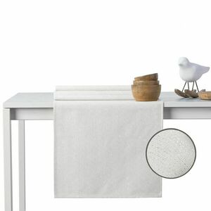 Asztalterítő Sparkle krémű metálfényes modern 115x250+35x250 DecoKing kép
