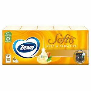 Zewa Softis 4 rétegű Papír zsebkendő - Soft&Sensitive 10x9db kép