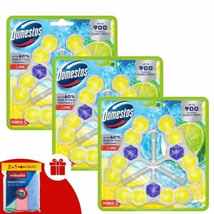 Domestos Power5 WC frissítő blokk Lime (9x50g) + Ajándék Vileda T... kép