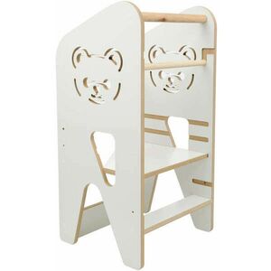 Verk Montessori tanulótorony állítható magassággal - Maci - fehér kép