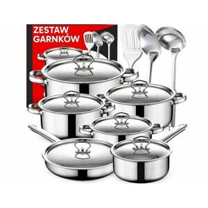 Retoo 15 részes rozsdamentes acél Edénykészlet - Ezüst kép