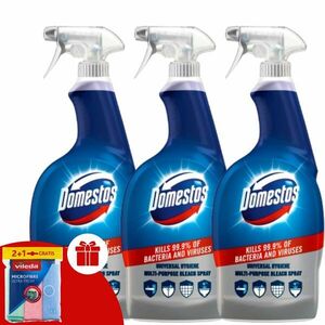 Domestos Universal Hygiene Spray 3x750ml + Ajándék Vileda Törlőkendő kép