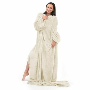 Takaró LAZY krémű sima 150x180 kép