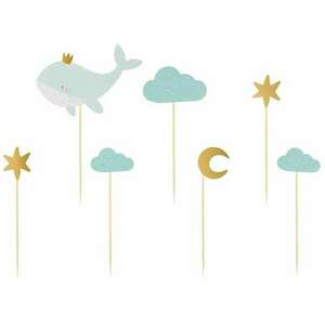 Díszítés muffin formákhoz - Bálna 11cm-13.5cm 7 db kép