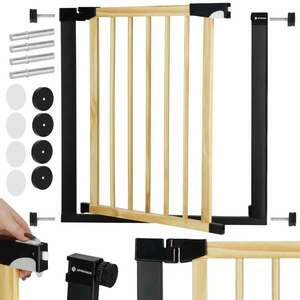 Springos Biztonsági kapu 75-82cm - Fekete, Barna kép