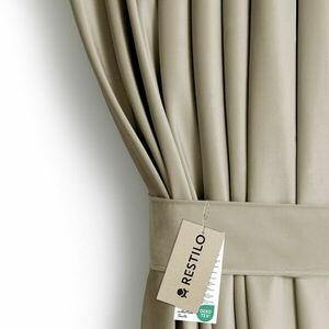 Sötétítő függöny VELVET bézs szalag bársony 140x245 AmeliaHome kép