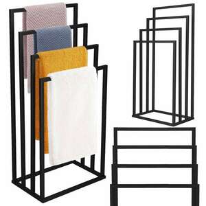 Springos fém Törölközőtartó 95x45x29cm - Fekete kép