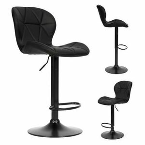 ModernHome állítható magasságú Bárszék lábtartóval - Fekete kép