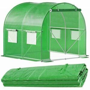 Springos Üvegház Fólia 2x2x2m, UV védelemmel ellátott - Zöld kép